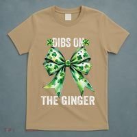 Dibs On The Ginger St PatrickS Coquette Bow Shamrock Women T-Shirt thumb 5