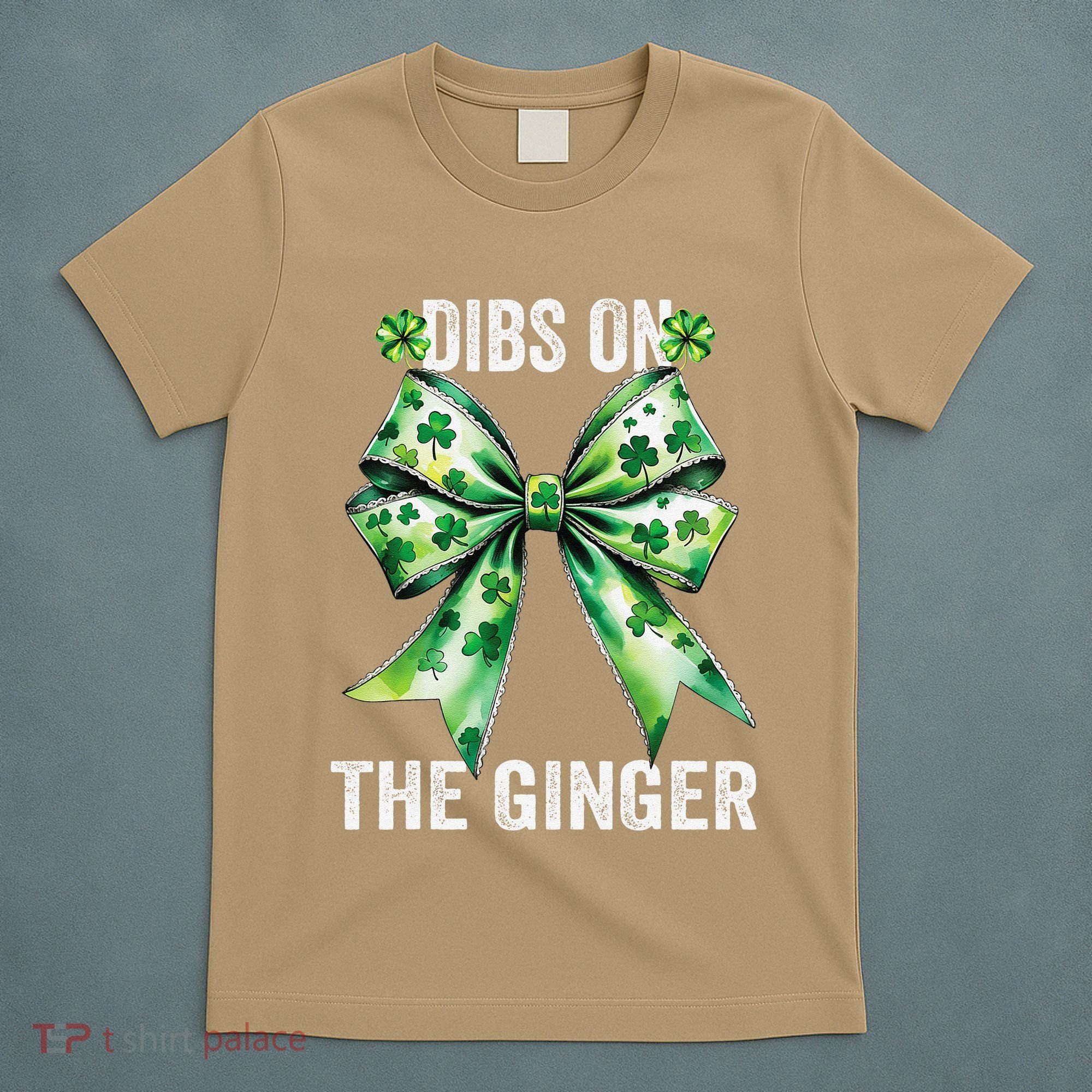 Dibs On The Ginger St PatrickS Coquette Bow Shamrock Women T-Shirt