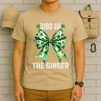 Dibs On The Ginger St PatrickS Coquette Bow Shamrock Women T-Shirt thumb 6