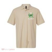 Dibs On The Ginger St PatrickS Coquette Bow Shamrock Women Polo thumb 0