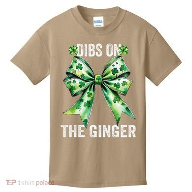Dibs On The Ginger St PatrickS Coquette Bow Shamrock Women Kids T-Shirt