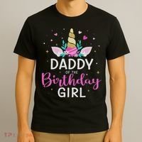 Daddy Of The Birthday Girl Matching Family Unicorn Party T-Shirt thumb 3