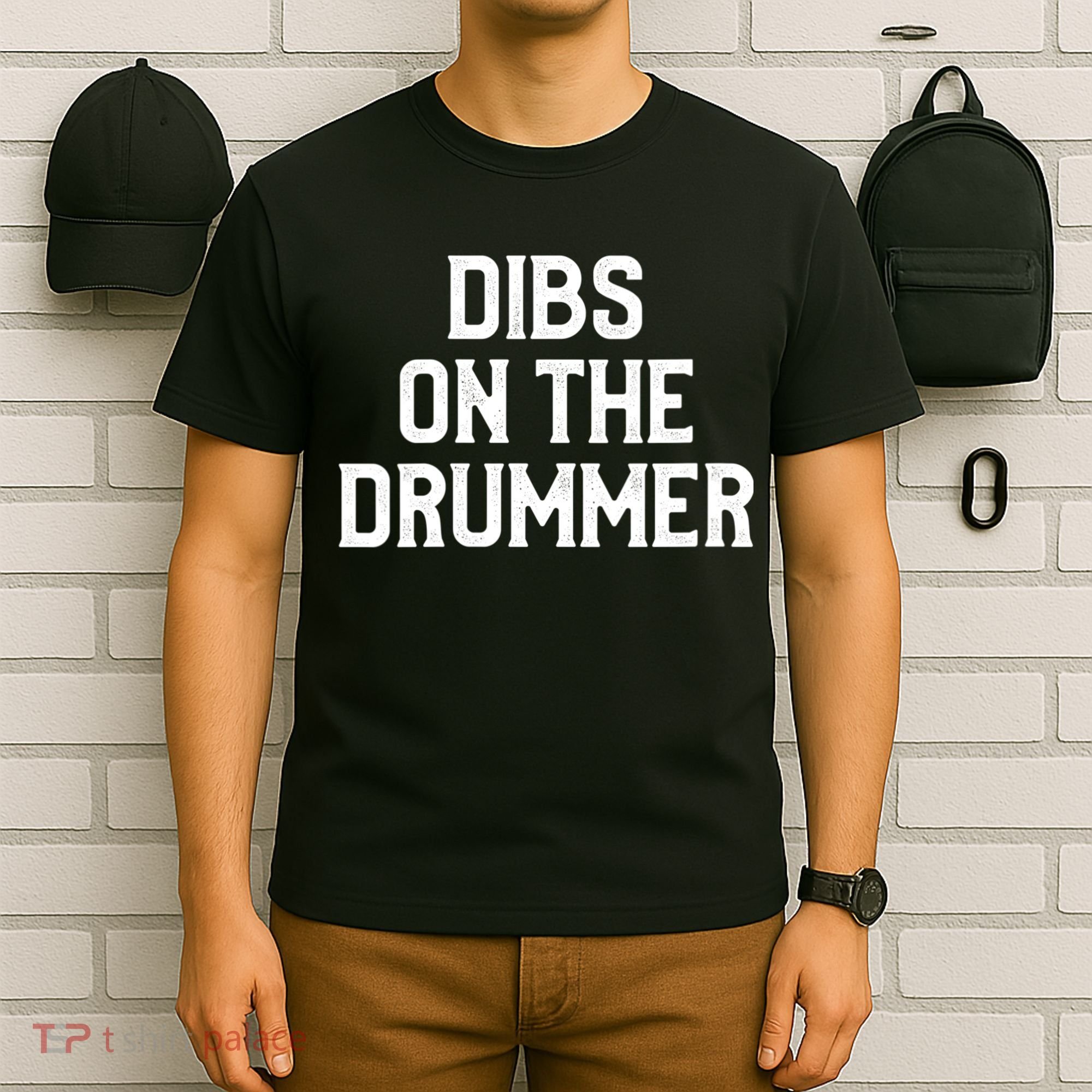 Dibs On The Drummer Funny Band Fan Quote Vintage Distressed T-Shirt