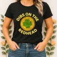 Dibs On The Redhead Ginger Drinking Irish St Patricks Day Women's T-Shirt thumb 2