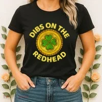 Dibs On The Redhead Ginger Drinking Irish St Patricks Day Women's T-Shirt thumb 2