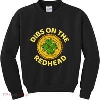 Dibs On The Redhead Ginger Drinking Irish St Patricks Day Kids Sweatshirt thumb 0