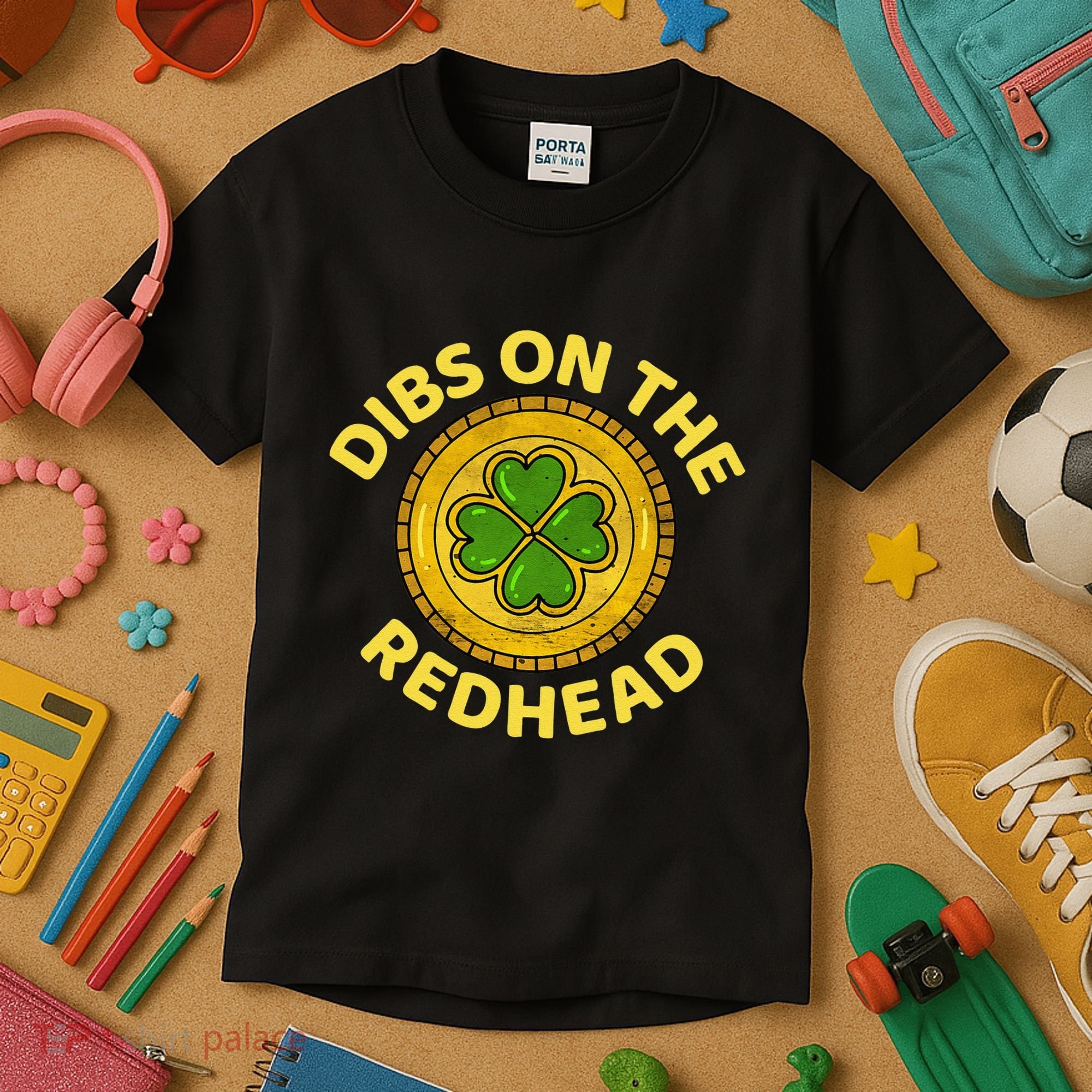 Dibs On The Redhead Ginger Drinking Irish St Patricks Day Kids T-Shirt