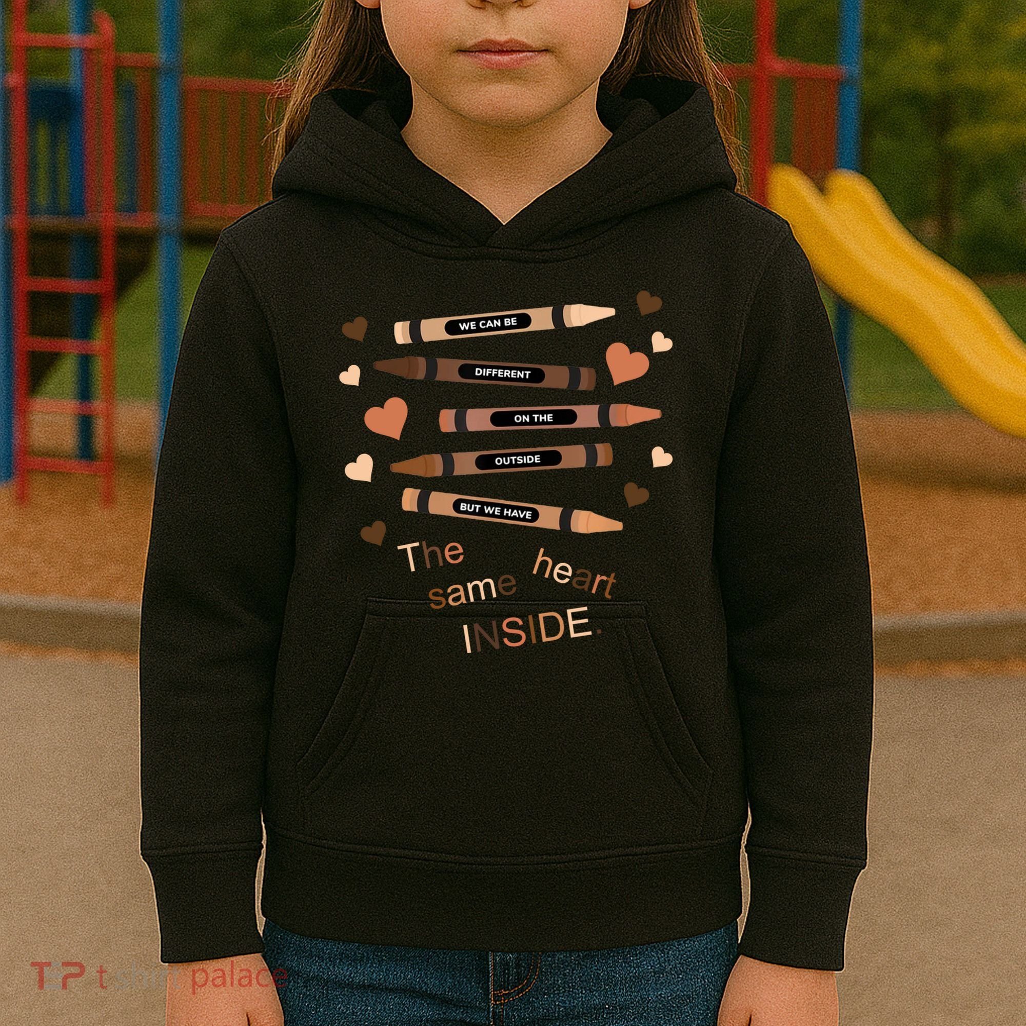Different On The Outside Same Heart Inside Kids Hoodie