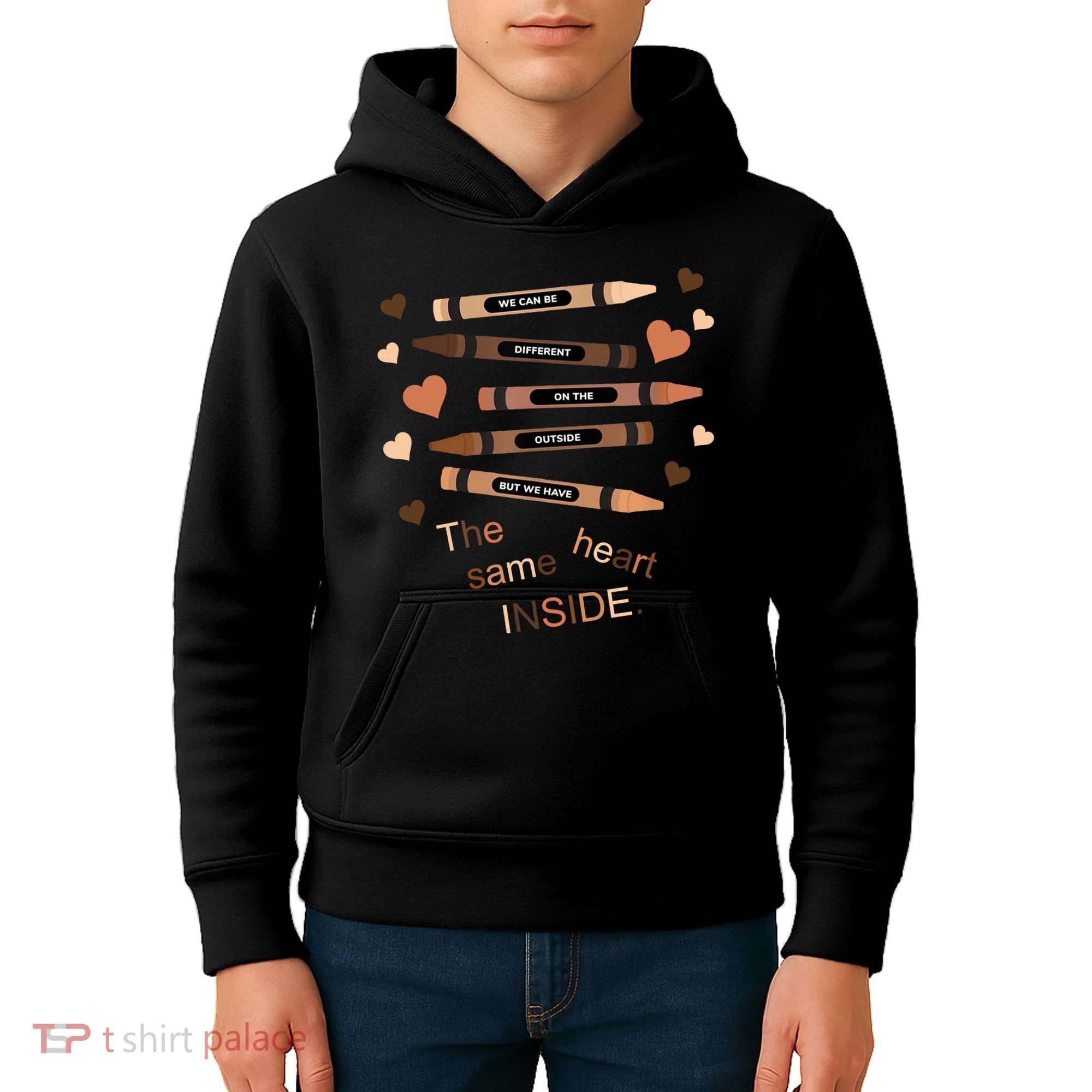 Different On The Outside Same Heart Inside Kids Hoodie