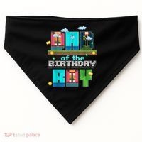 Dad Of The Birthday Boy Video Game Pixel USA-Made Doggie Bandana thumb 0