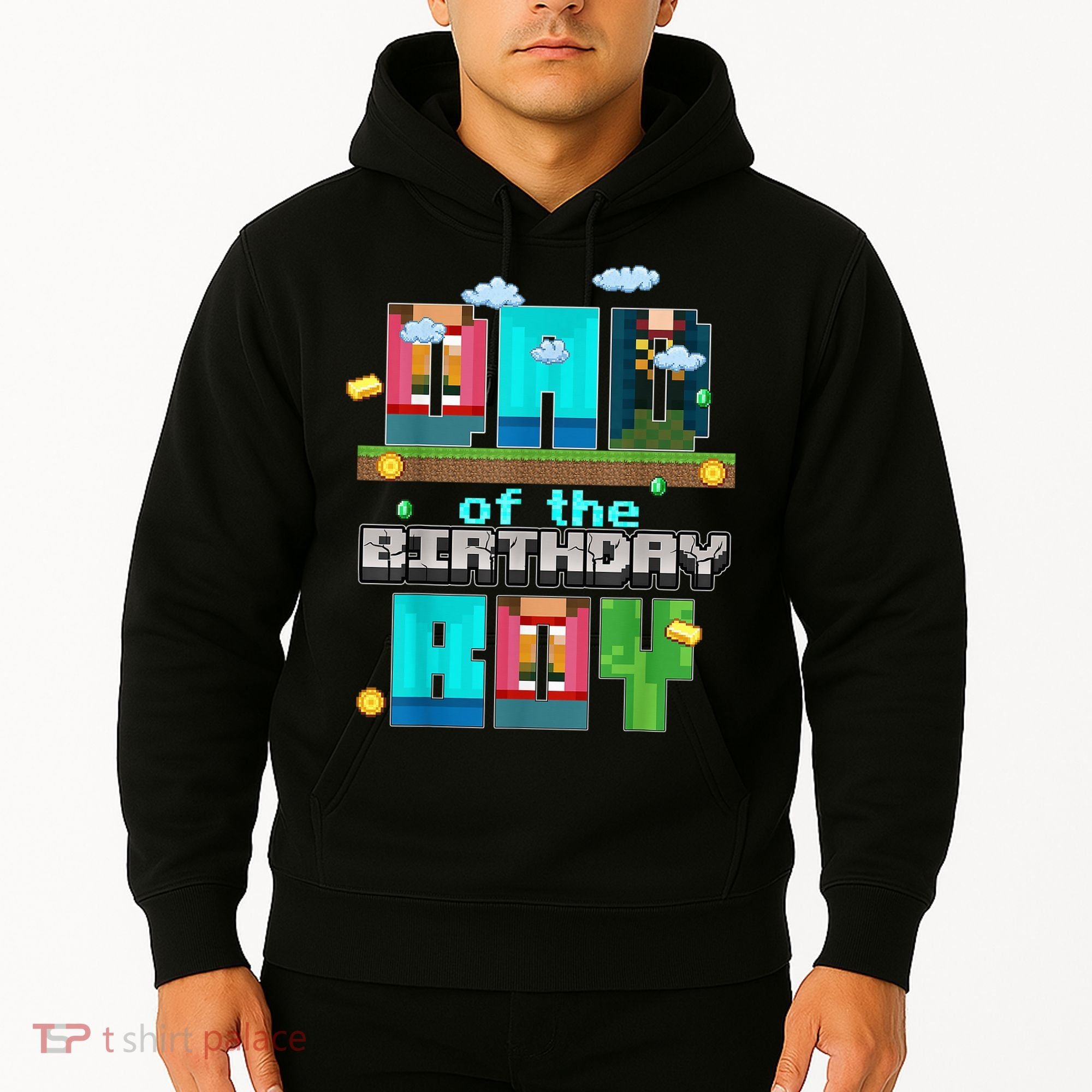 Dad Of The Birthday Boy Video Game Pixel Hoodie