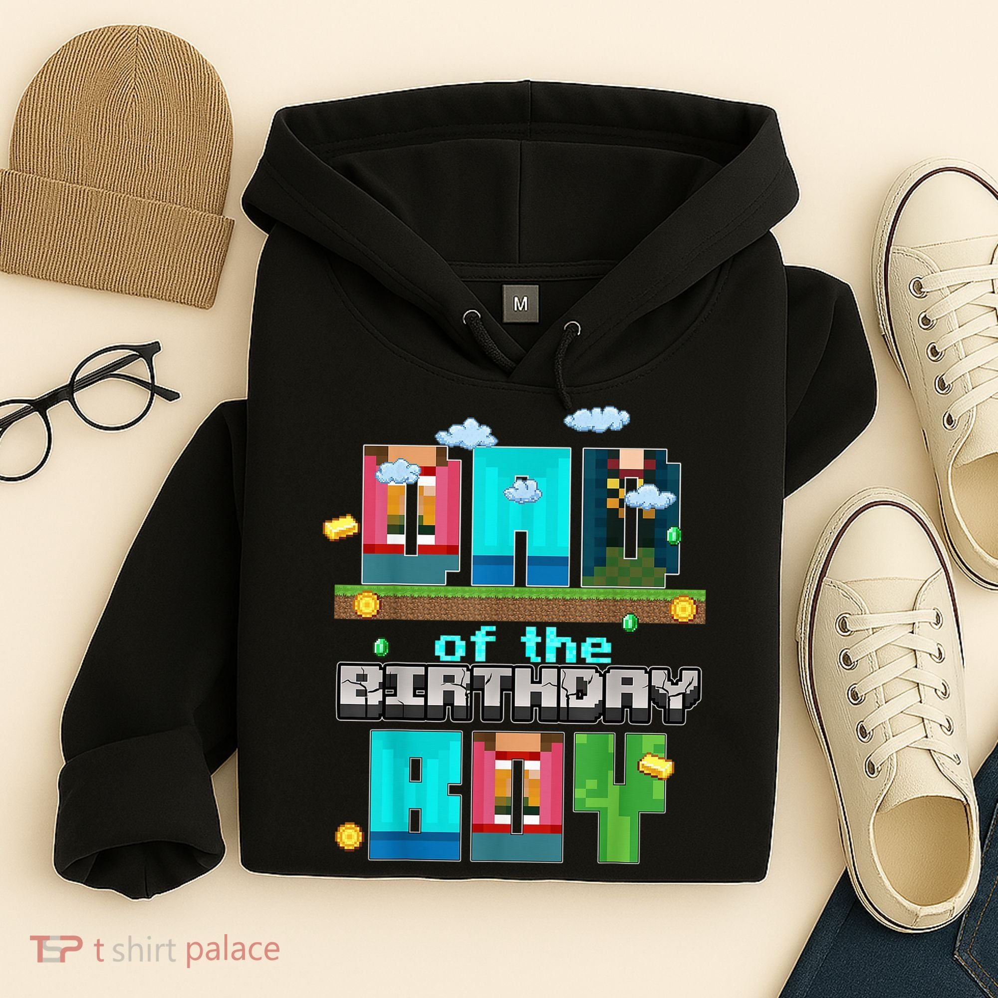 Dad Of The Birthday Boy Video Game Pixel Hoodie
