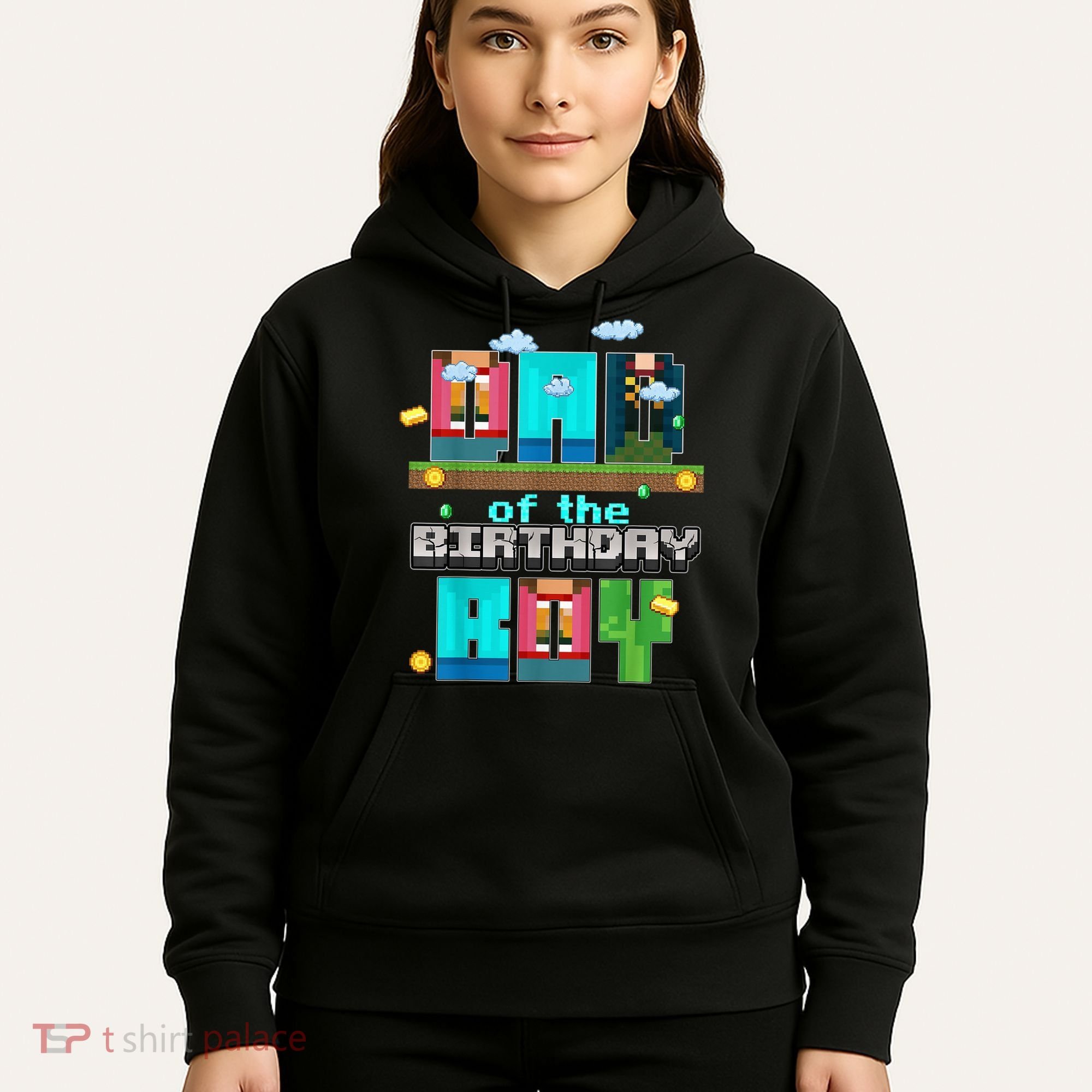 Dad Of The Birthday Boy Video Game Pixel Hoodie