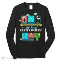 Dad Of The Birthday Boy Video Game Pixel Long Sleeve Shirt thumb 0