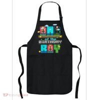 Dad Of The Birthday Boy Video Game Pixel Apron thumb 0