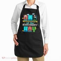 Dad Of The Birthday Boy Video Game Pixel Apron thumb 2