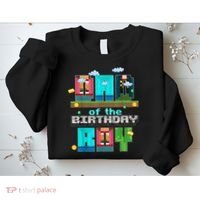 Dad Of The Birthday Boy Video Game Pixel Sweatshirt thumb 2