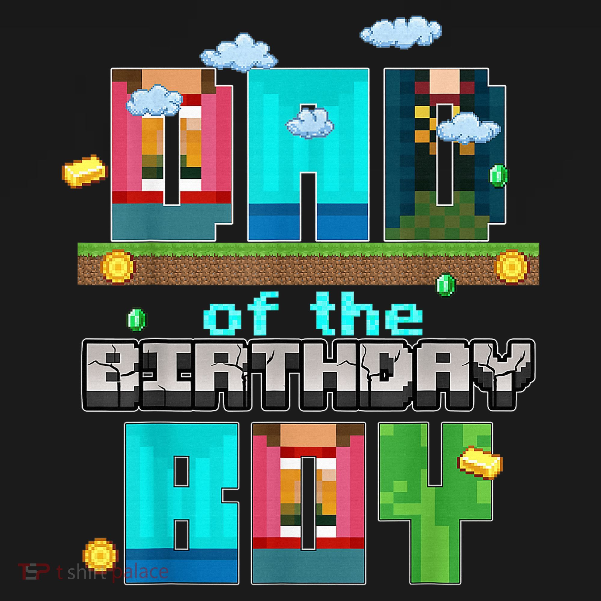 Dad Of The Birthday Boy Video Game Pixel Bucket Hat