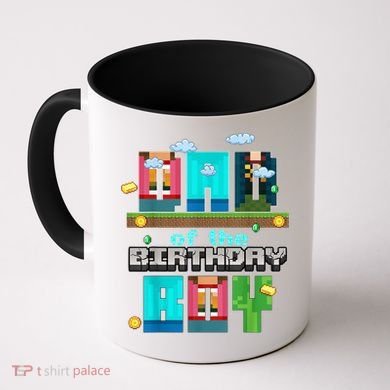 Dad Of The Birthday Boy Video Game Pixel Coffee Mug