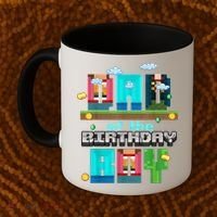 Dad Of The Birthday Boy Video Game Pixel Coffee Mug thumb 2