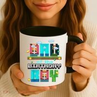 Dad Of The Birthday Boy Video Game Pixel Coffee Mug thumb 3