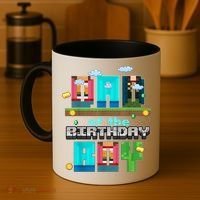 Dad Of The Birthday Boy Video Game Pixel Coffee Mug thumb 4