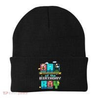 Dad Of The Birthday Boy Video Game Pixel Beanie thumb 0