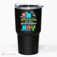 Dad Of The Birthday Boy Video Game Pixel Tumbler thumb 0