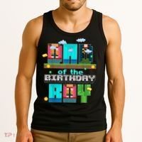 Dad Of The Birthday Boy Video Game Pixel Tank Top thumb 3