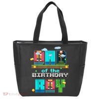 Dad Of The Birthday Boy Video Game Pixel Tote Bag thumb 0