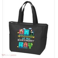 Dad Of The Birthday Boy Video Game Pixel Tote Bag thumb 3