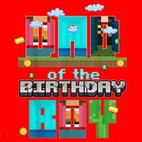 Dad Of The Birthday Boy Video Game Pixel Santa Hat thumb 1