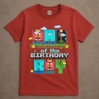 Dad Of The Birthday Boy Video Game Pixel T-Shirt thumb 4
