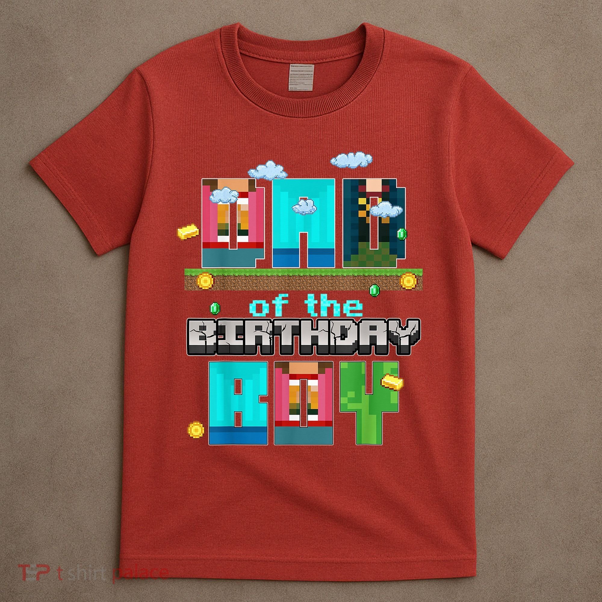 Dad Of The Birthday Boy Video Game Pixel T-Shirt