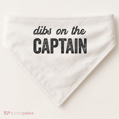 Dibs On The Captain Funny Captain Wife USA-Made Doggie Bandana