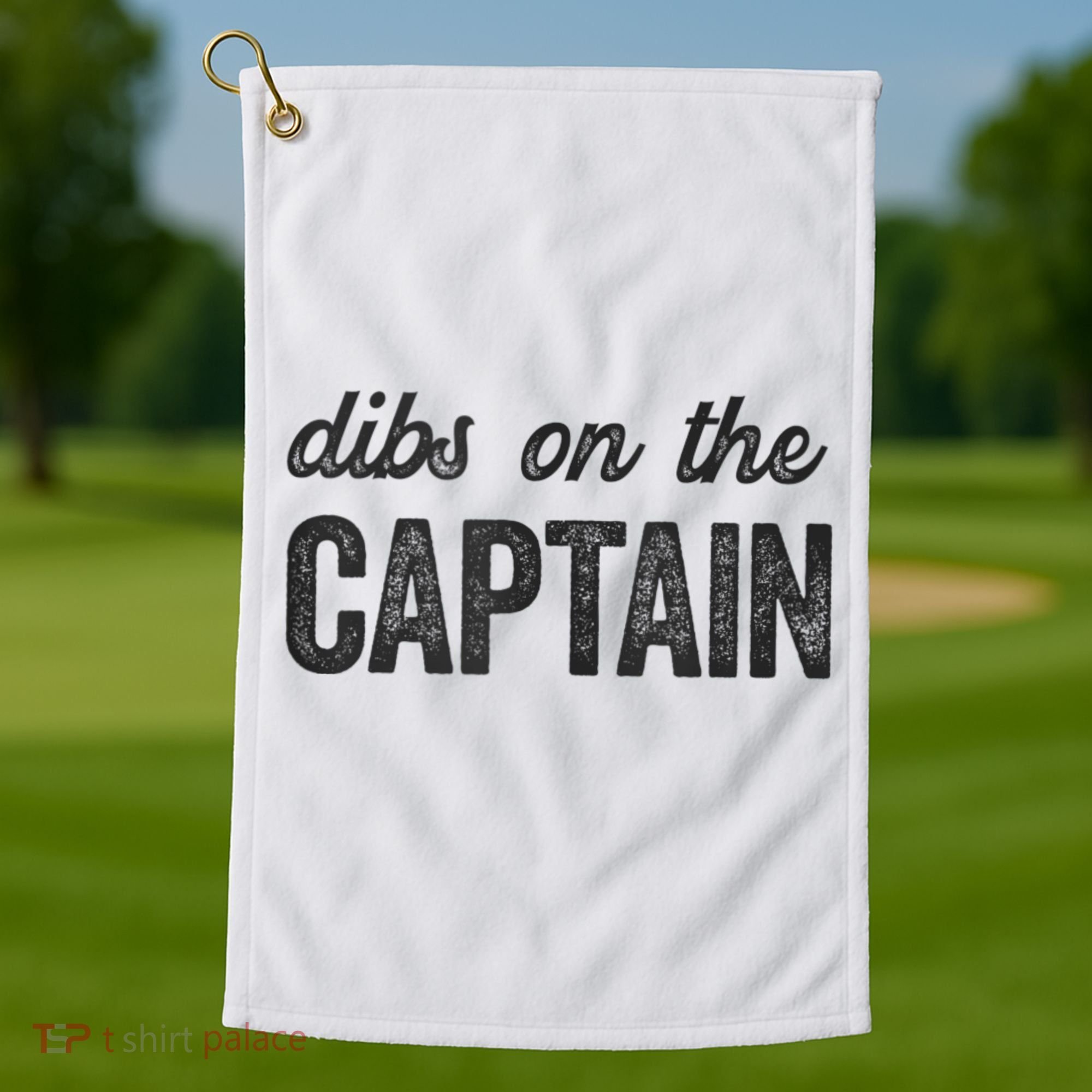 Dibs On The Captain Funny Captain Wife Golf Towel
