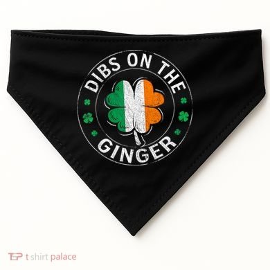 Dibs On The Ginger St Patricks Day Shamrock USA-Made Doggie Bandana