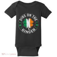 Dibs On The Ginger St Patricks Day Shamrock Baby Bodysuit thumb 0