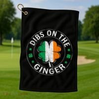 Dibs On The Ginger St Patricks Day Shamrock Golf Towel thumb 1