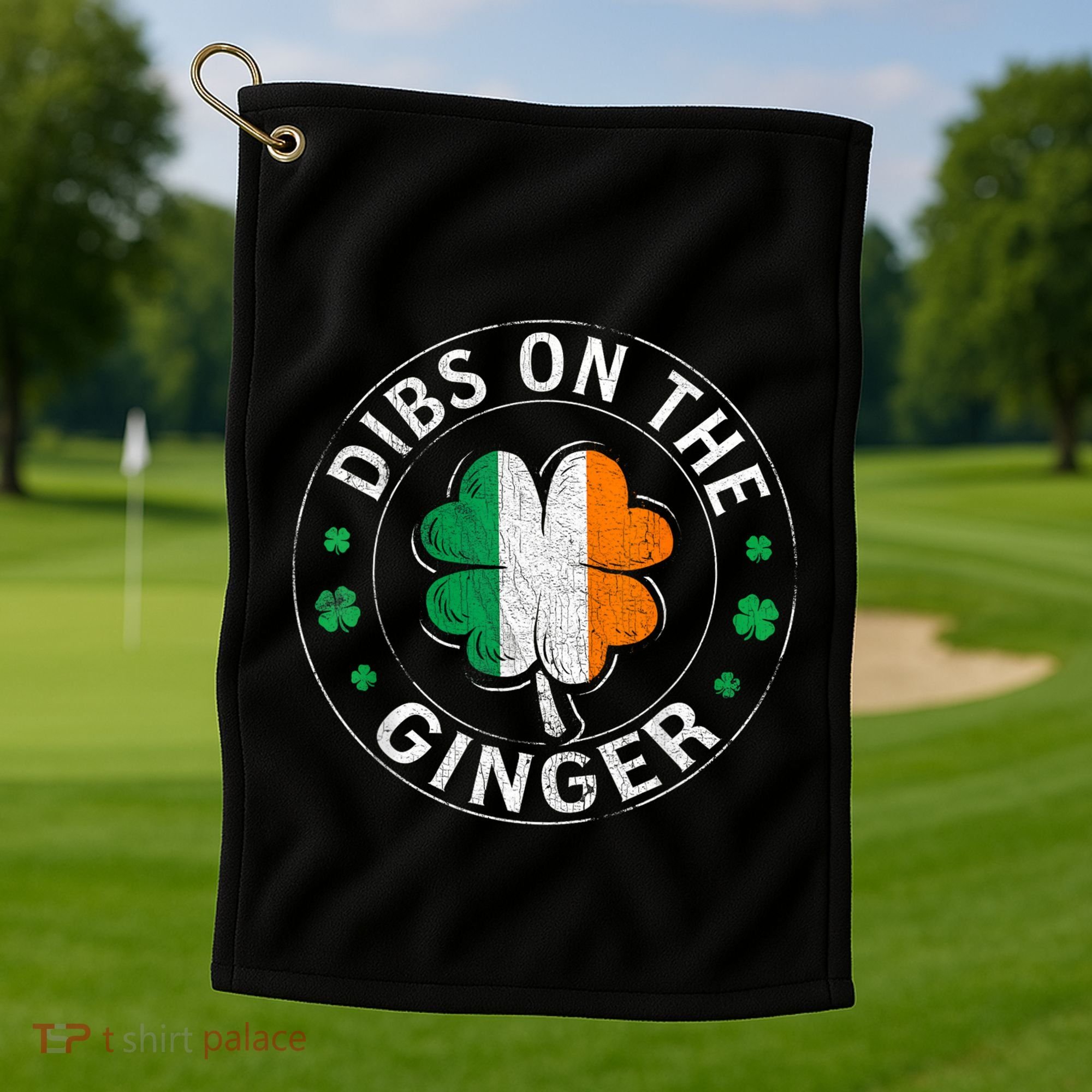 Dibs On The Ginger St Patricks Day Shamrock Golf Towel