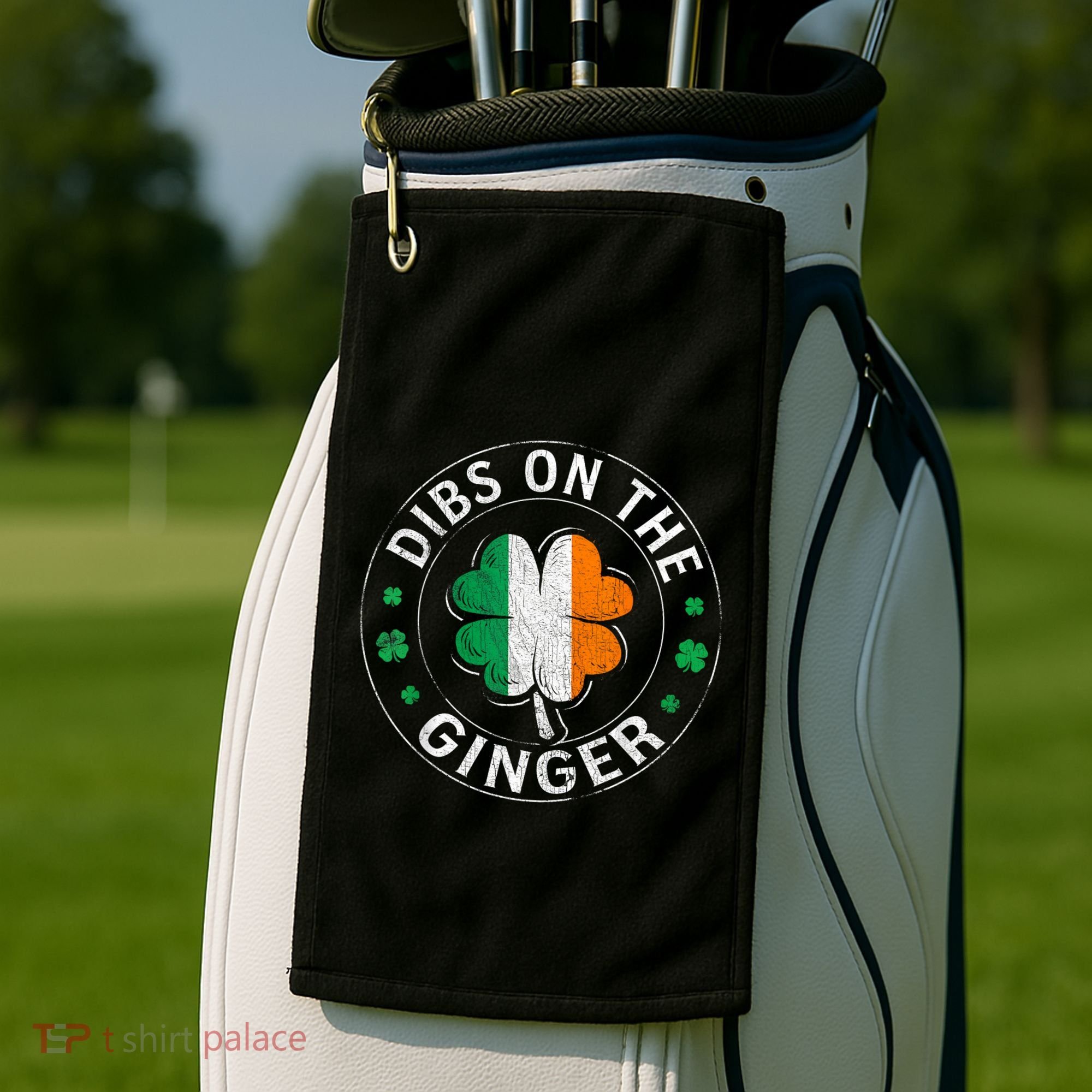 Dibs On The Ginger St Patricks Day Shamrock Golf Towel
