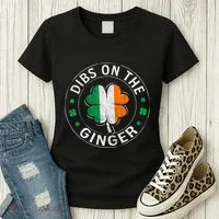 Dibs On The Ginger St Patricks Day Shamrock Women's T-Shirt thumb 3