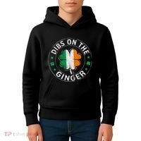 Dibs On The Ginger St Patricks Day Shamrock Kids Hoodie thumb 4