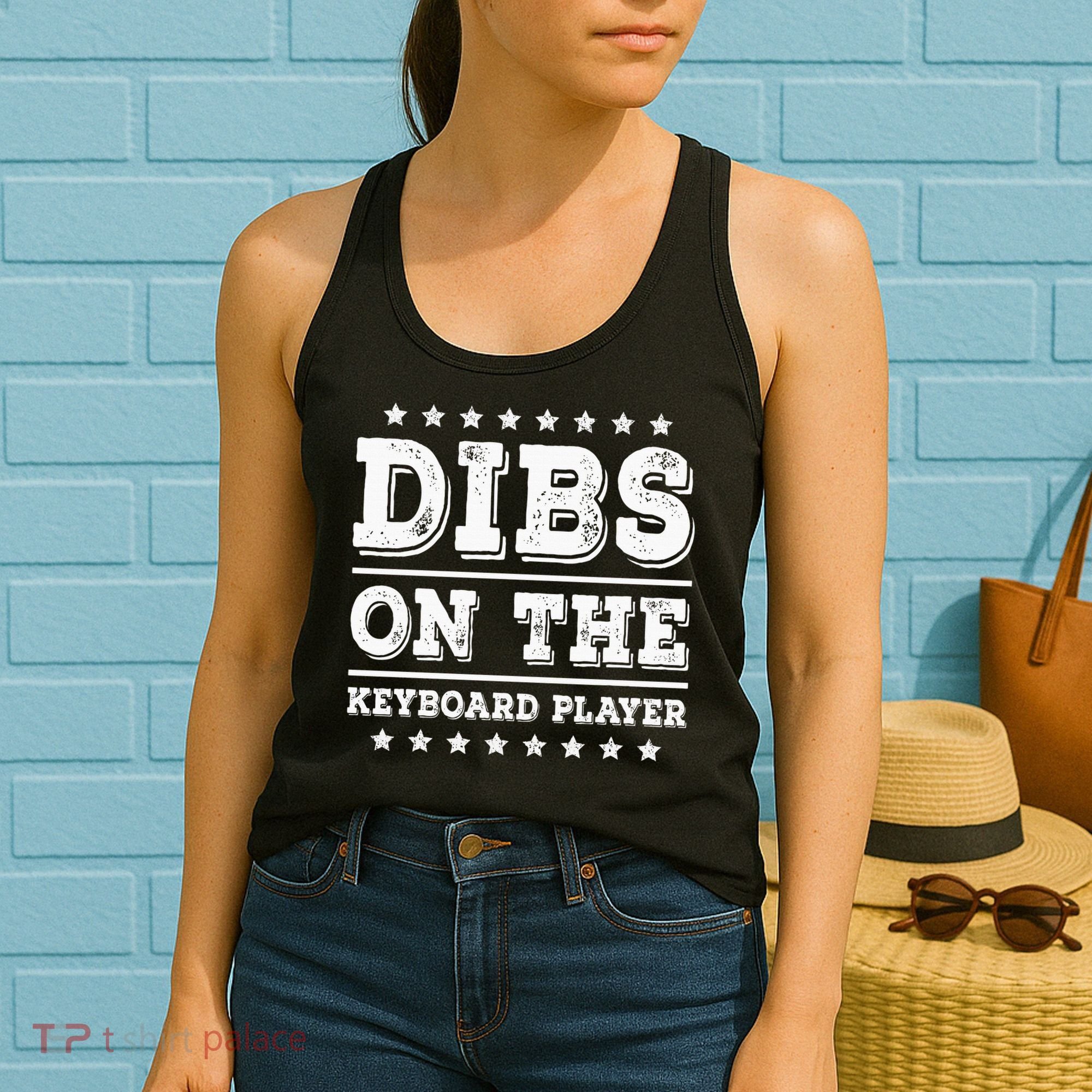 Dibs On The Keyboard Player Funny Pianist Wife Girlfriend Women's Tank Top