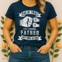Dad Of Twins Dad Father's Day New Dad To Be Expecting Women's T-Shirt thumb 2