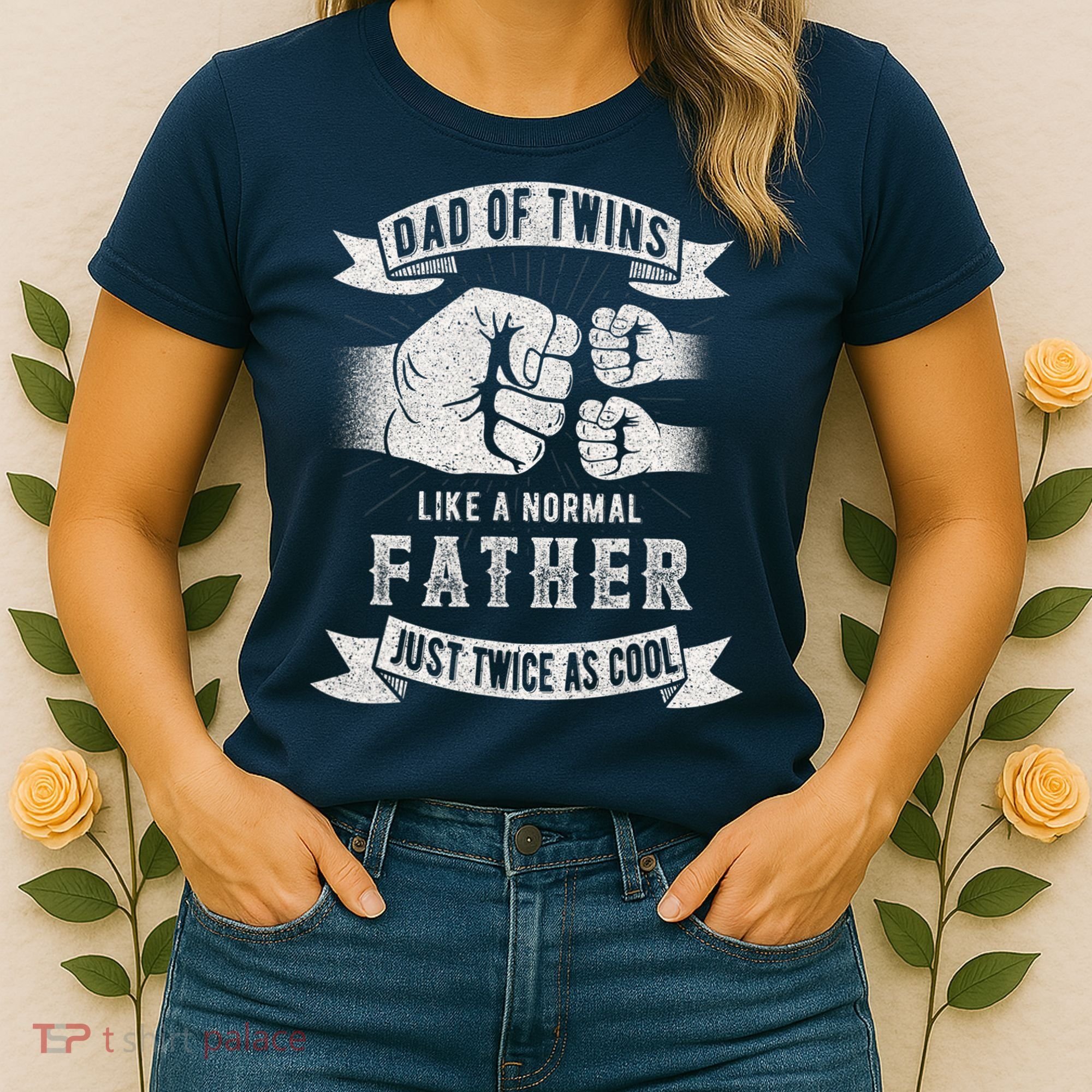 Dad Of Twins Dad Father's Day New Dad To Be Expecting Women's T-Shirt