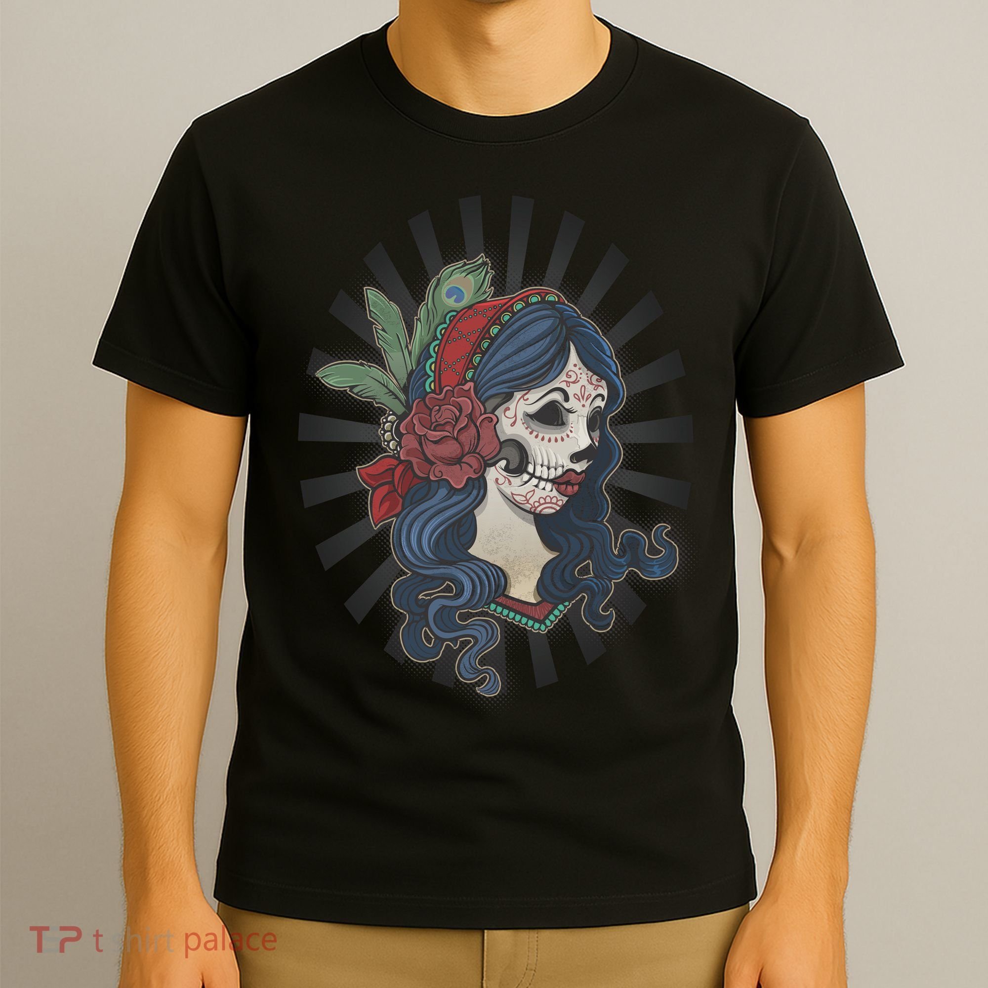 Day Of The Dead Girl With Flower Graphic T-Shirt