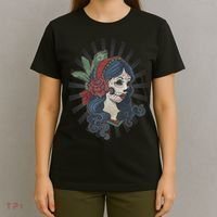 Day Of The Dead Girl With Flower Graphic T-Shirt thumb 4