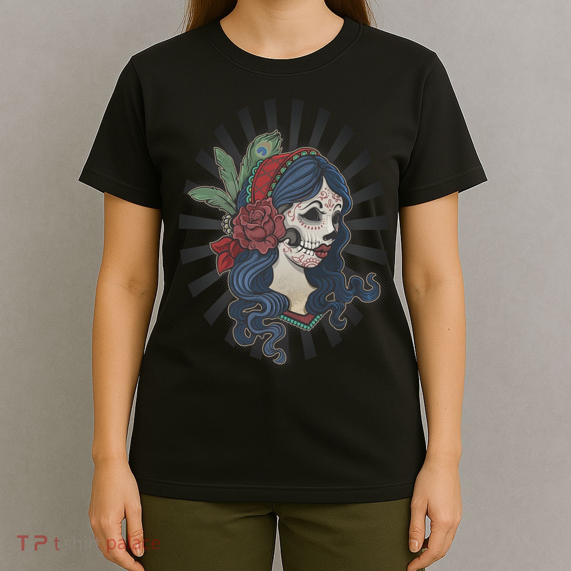 Day Of The Dead Girl With Flower Graphic T-Shirt