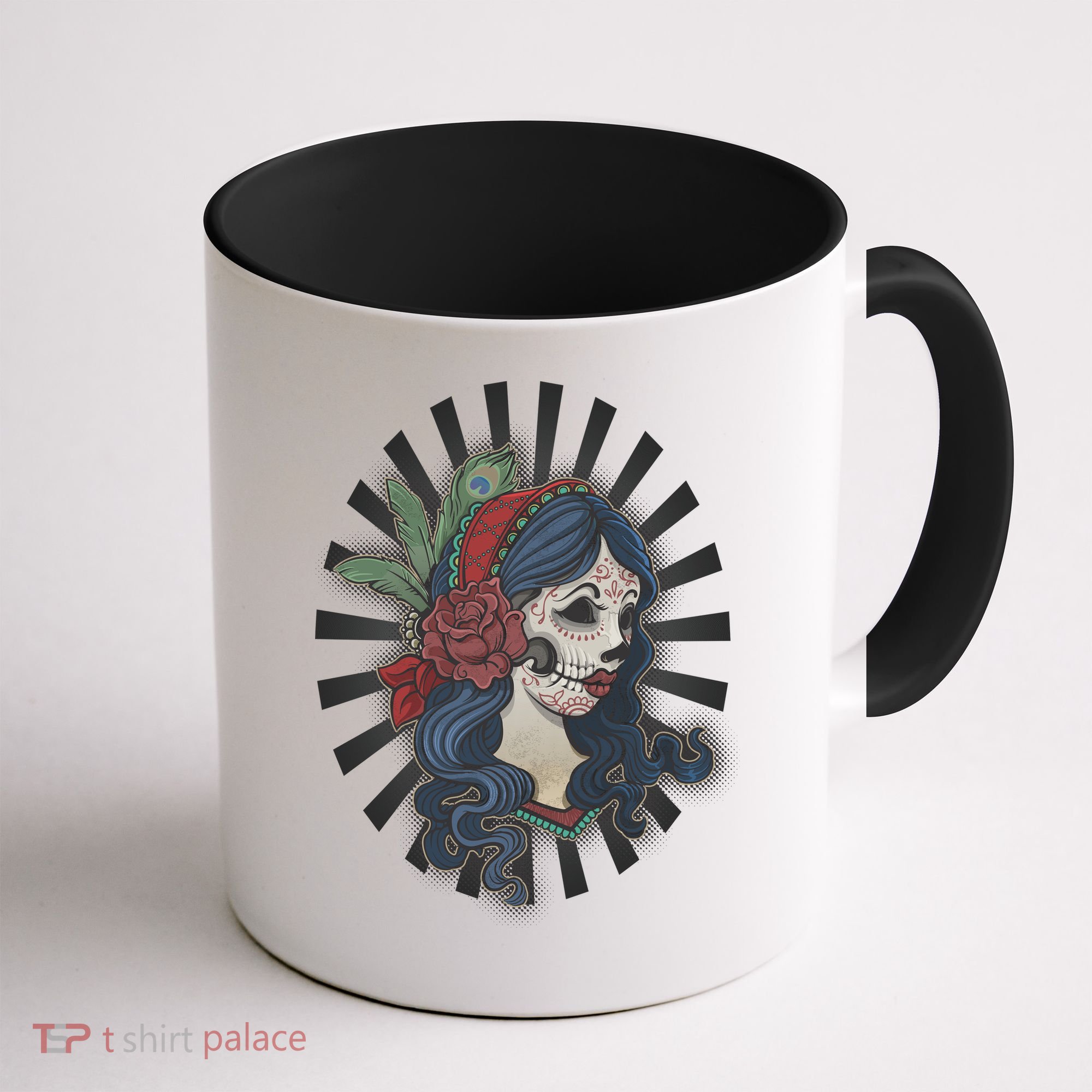 Day Of The Dead Girl With Flower Graphic Coffee Mug